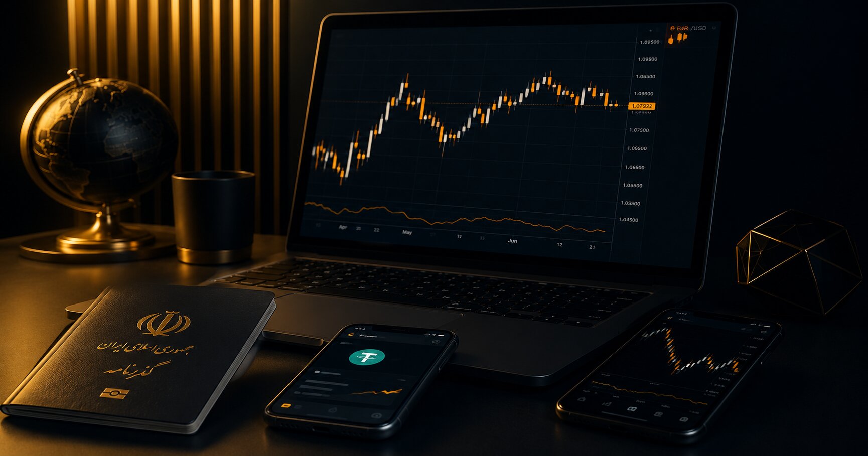 Forex trading setup with Iranian passport and USDT wallet — best brokers for Iranian traders 2026